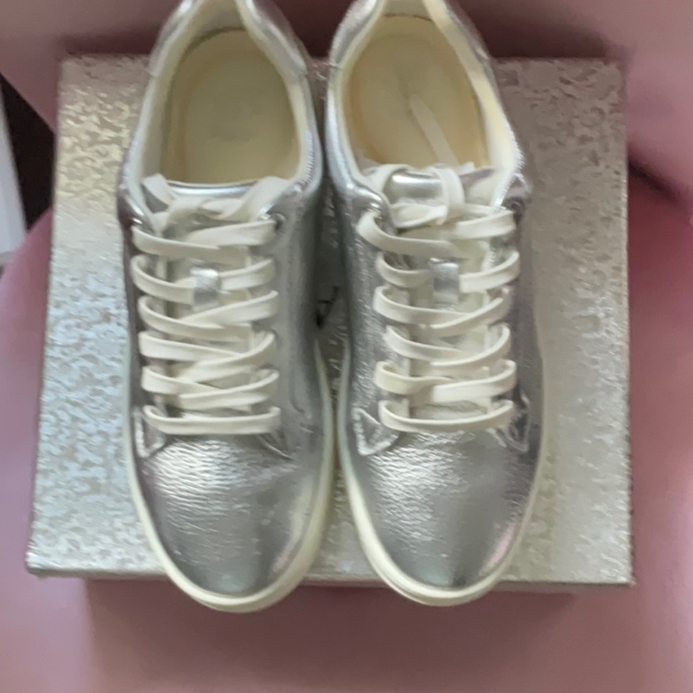 Dune London Metallic Silver Women's Sneakers - Picture 4 of 5